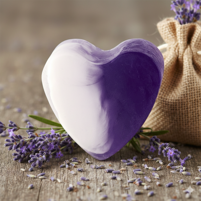 Savon à la glycérine en forme de cœur 85g - Divers parfums