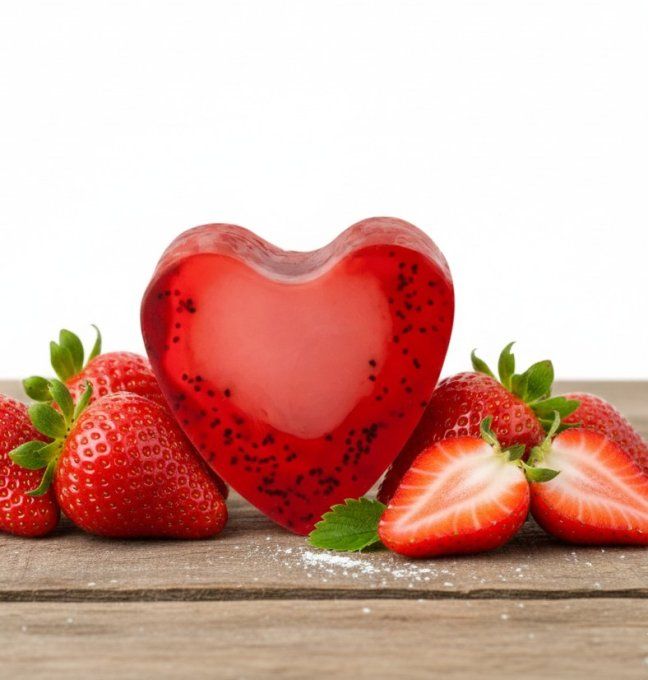 Savon à la glycérine en forme de cœur 85g - Divers parfums