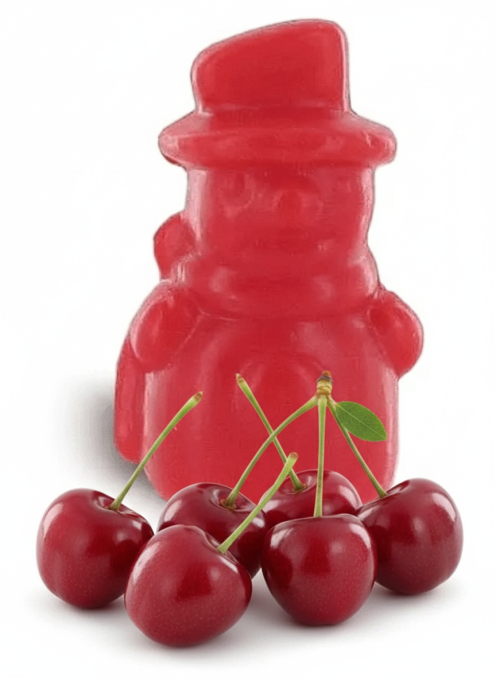 Savon glycérine Bonhomme de neige - Cerise