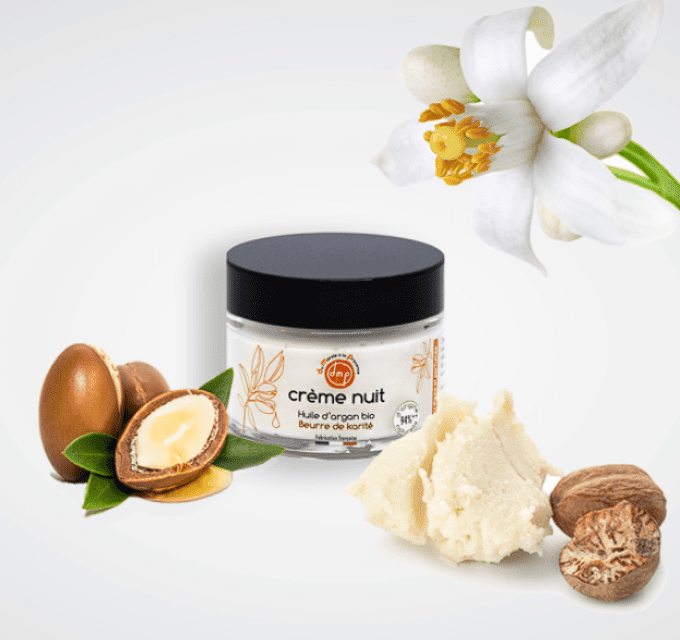 Crème Nuit Visage à l’Argan BIO parfum Fleur d’Oranger – 40ml