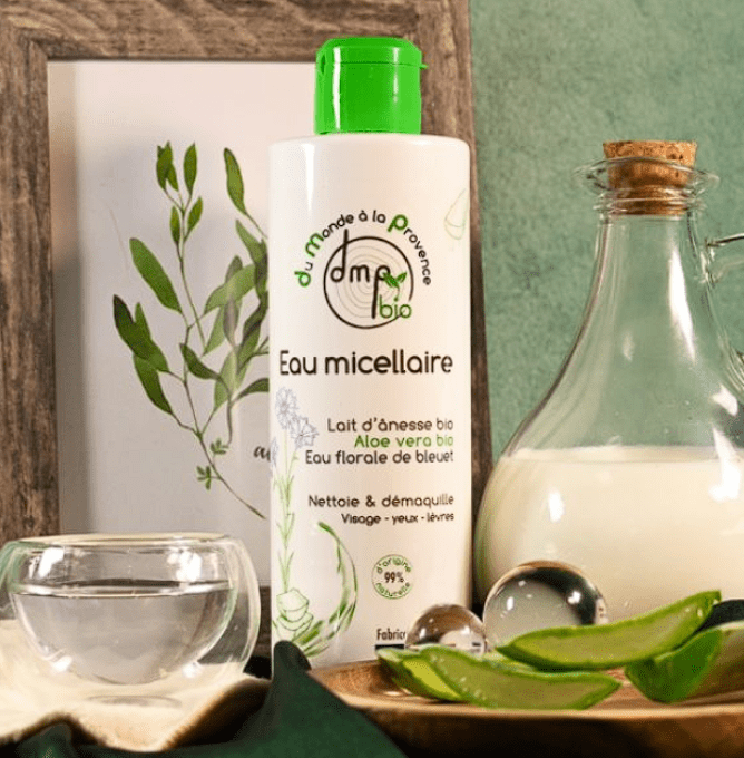Eau micellaire au Lait d’Ânesse BIO et Aloé Vera BIO – 250 ml