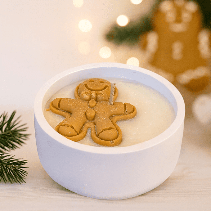 Bougie coupe blanche BISCUIT DE NOËL 200g