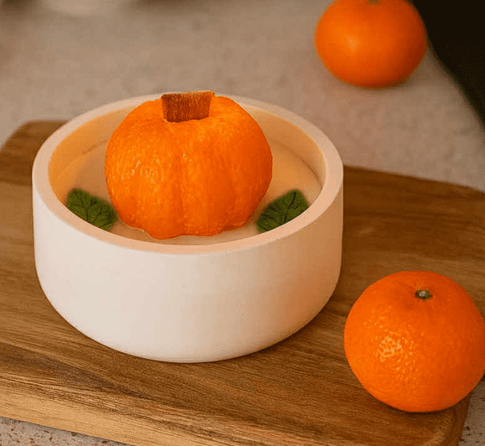 Bougie coupe blanche MANDARINE DE NOËL 200g