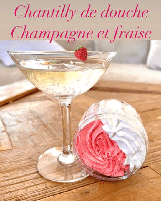 Chantilly de douche et bain 100 g Champagne fraise